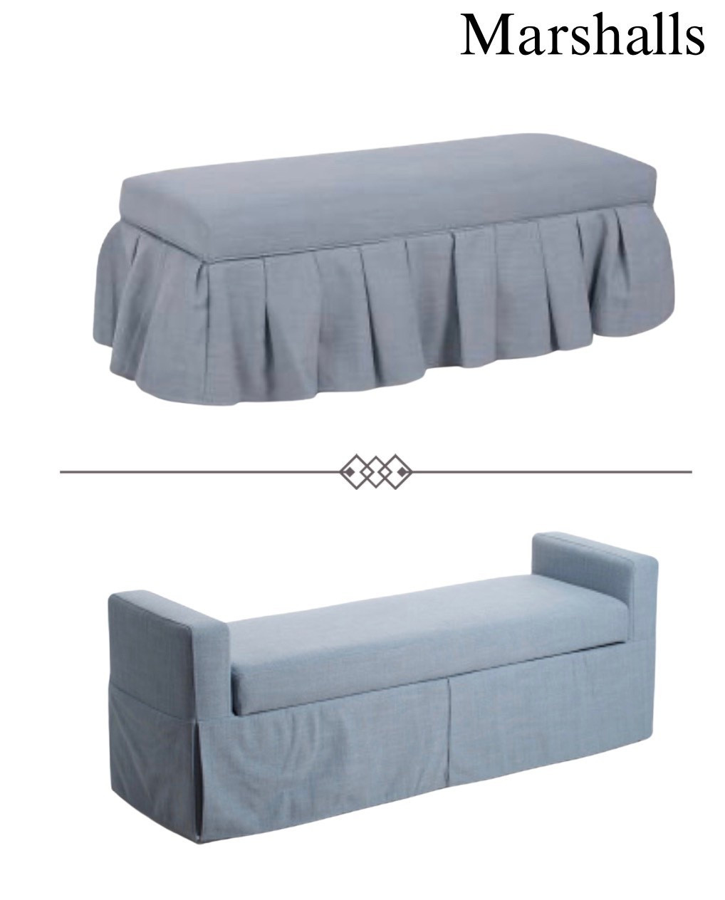 I love these benches that are on sale from Marshalls! Pleated, skirted, blue, French, modern, coastal, Lillian, August, designer deals.

#LTKSaleAlert #LTKHome