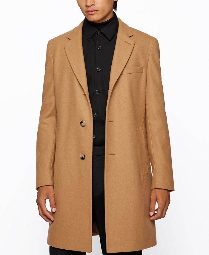 Hugo Boss BOSS Men's Slim-Fit Formal Wool Coat & Reviews - Hugo Boss - Men - Macy's | Macys (US)