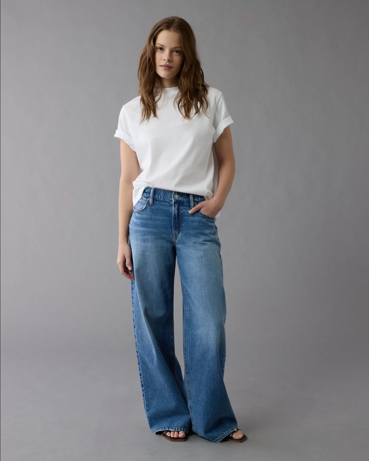 Upgrade your denim game with these American Eagle Dreamy Drape Strigid Low-Rise Ultra Wide-Leg Jeans. With their relaxed fit, soft feel, and vintage-inspired wash, these jeans are perfect for creating that laid-back, effortlessly cool look. Pair them with a simple tee or a cropped tank for ultimate off-duty style💙👖

#LTKGiftGuide #LTKStyleTip