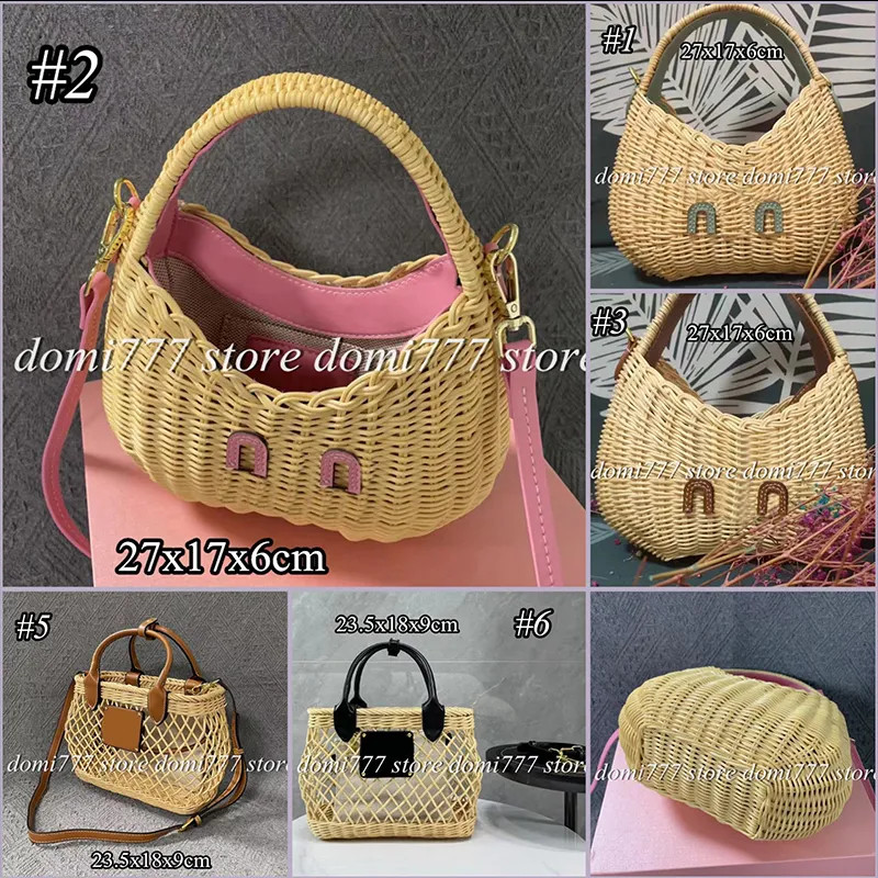 Rattan Woven Women's Handbag Shoulder Bag Makeup Cosmetic Bags With Leather Letters Lo go | DHGate