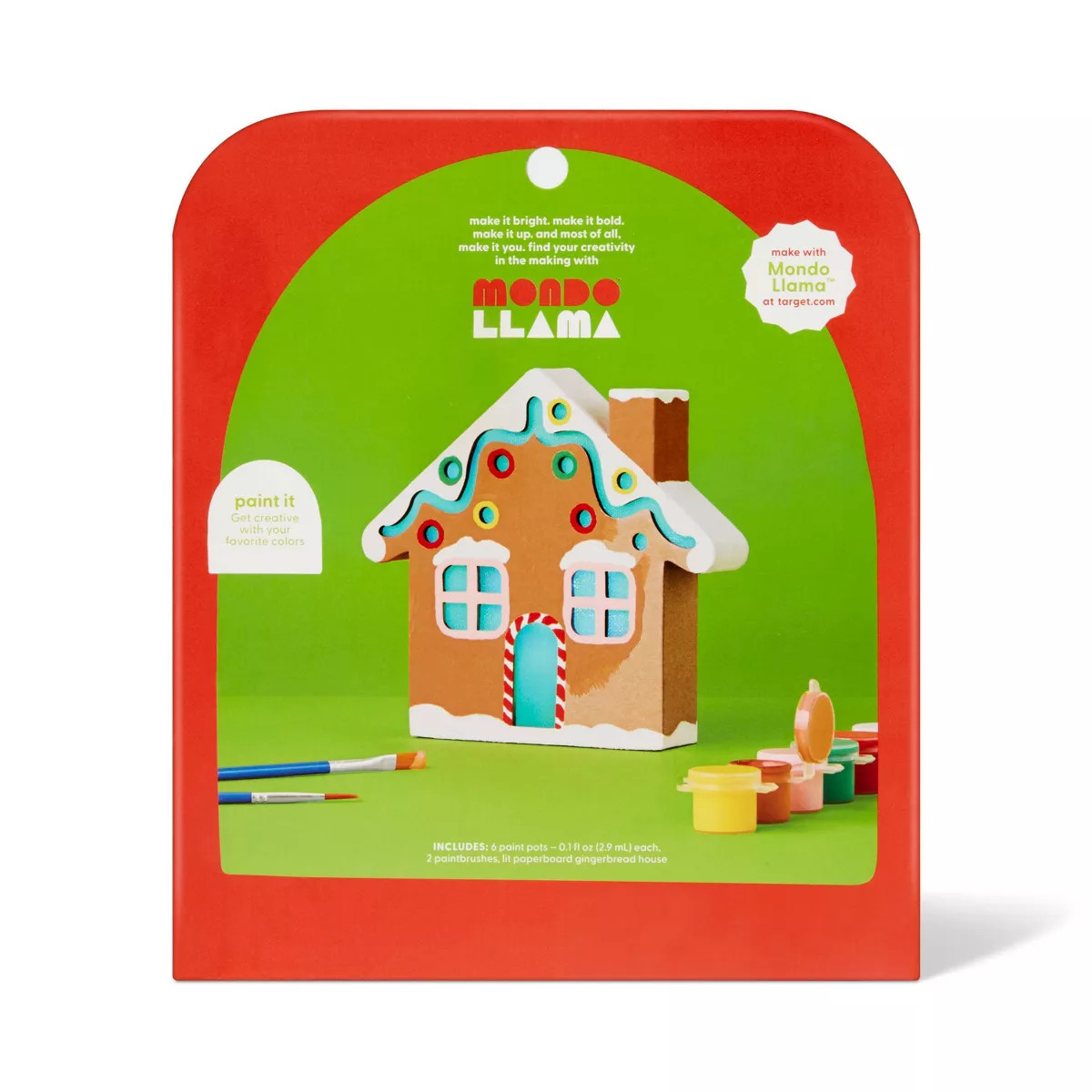 Christmas Craft Lit Paperboard Gingerbread House Kit - Mondo Llama™ | Target
