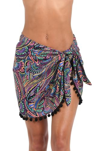 Sunshine 79 Women's Swimsuit Beach Cover Up Pareo, Multi//Disco Dream, Small | Amazon (US)