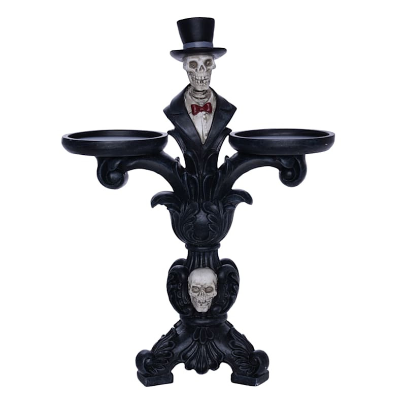 Erie Estates Halloween Skeleton Candle Holder, 13.8" | At Home