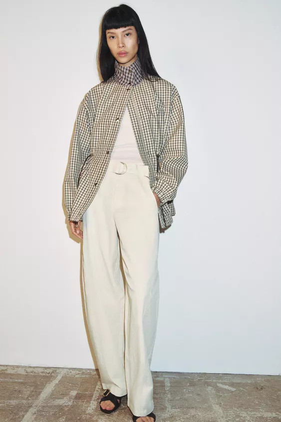 PLAID HIGH-NECK JACKET | Zara US