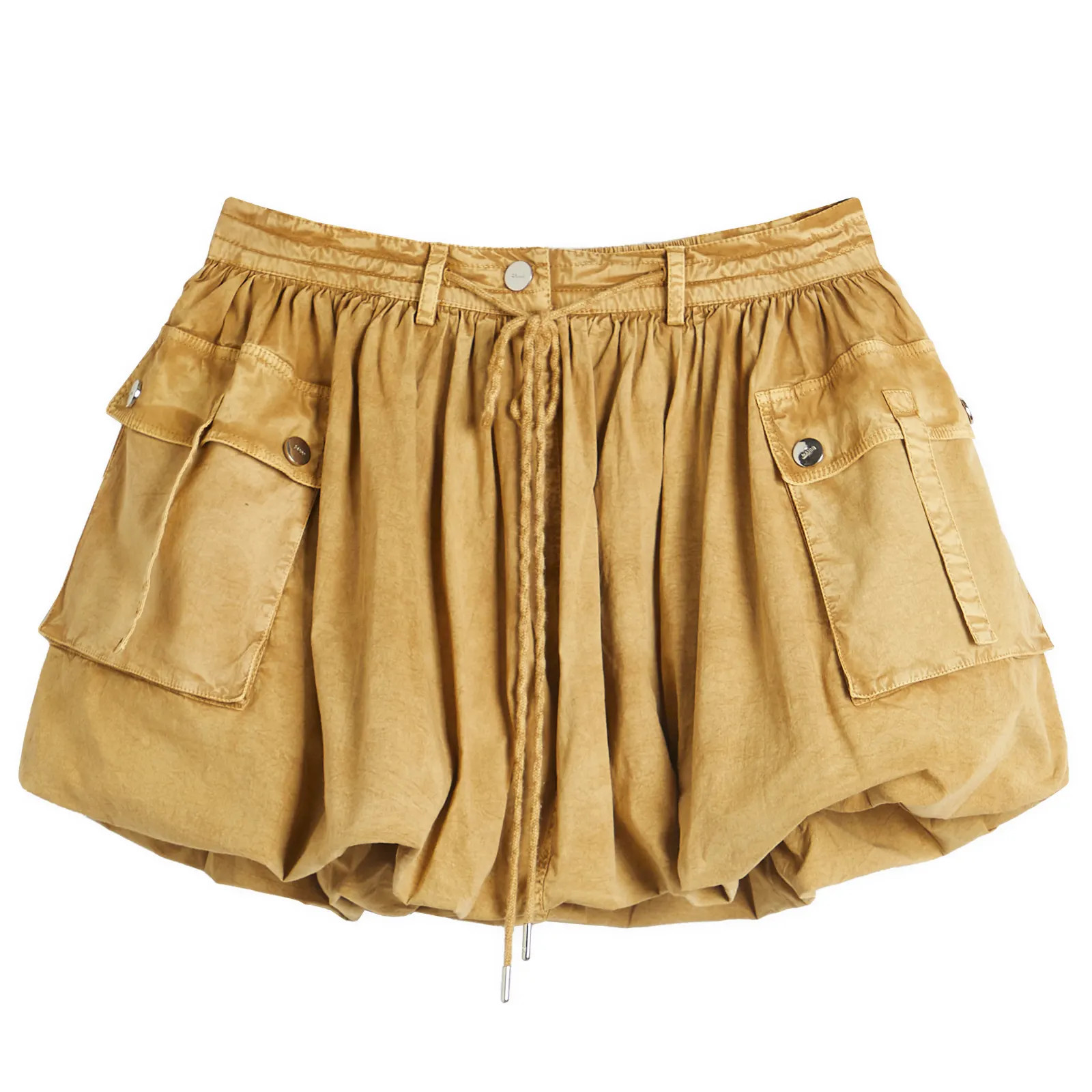 GANNI Women's Washed Stretch Cotton Mini Bubble Skirt in Lark, Size 36 | END. Clothing