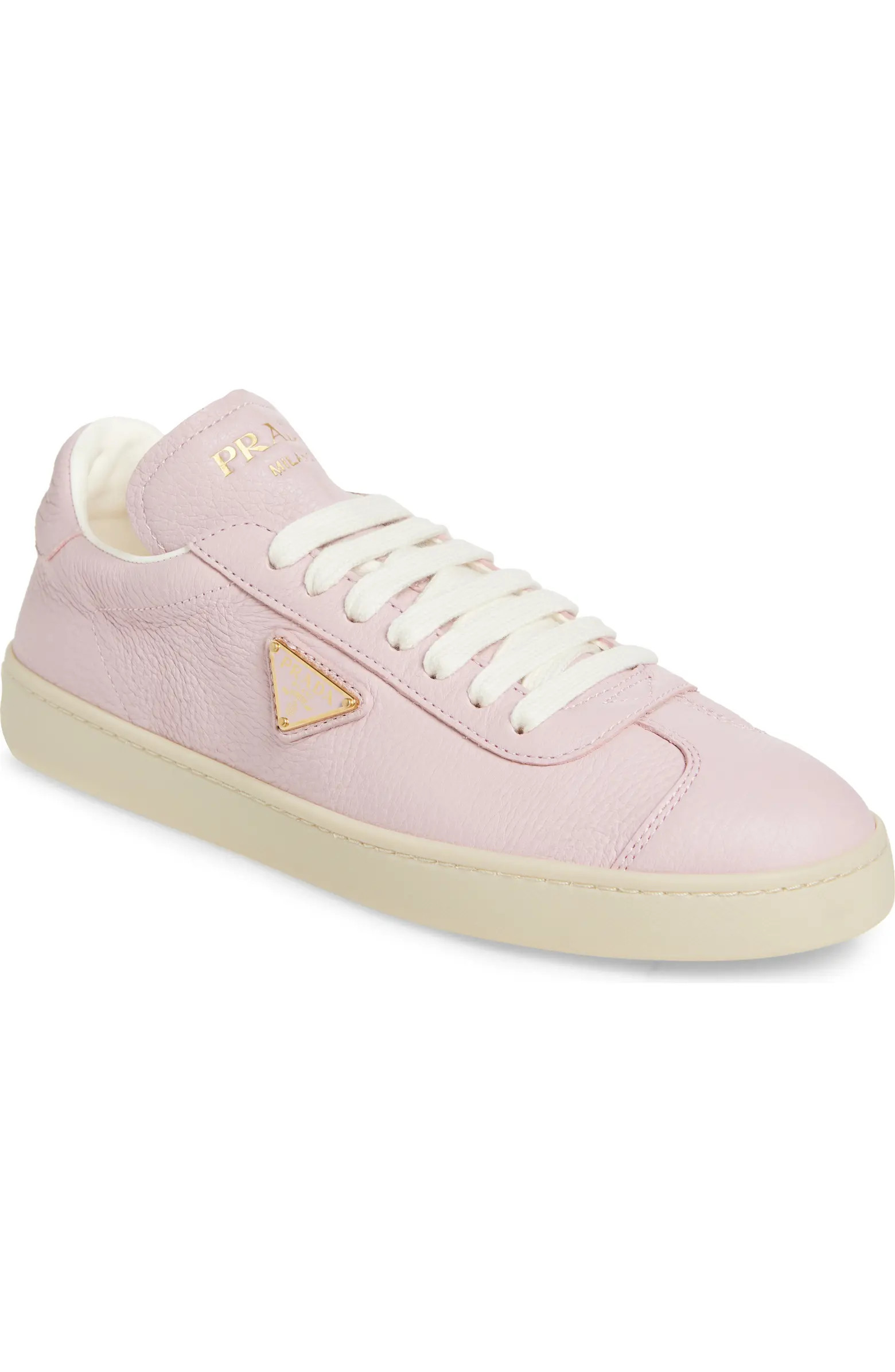Lane Triangle Logo Deerskin Leather Sneaker (Women) | Nordstrom