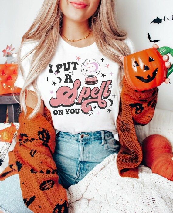 Halloween Tee - I Put A Spell On You Shirt - Hocus Pocus Tee - Witch Shirt - Fall Design Tee - Ha... | Etsy (US)