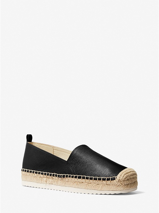 Lenny Tumbled Leather Slip-On Espadrille | Michael Kors US