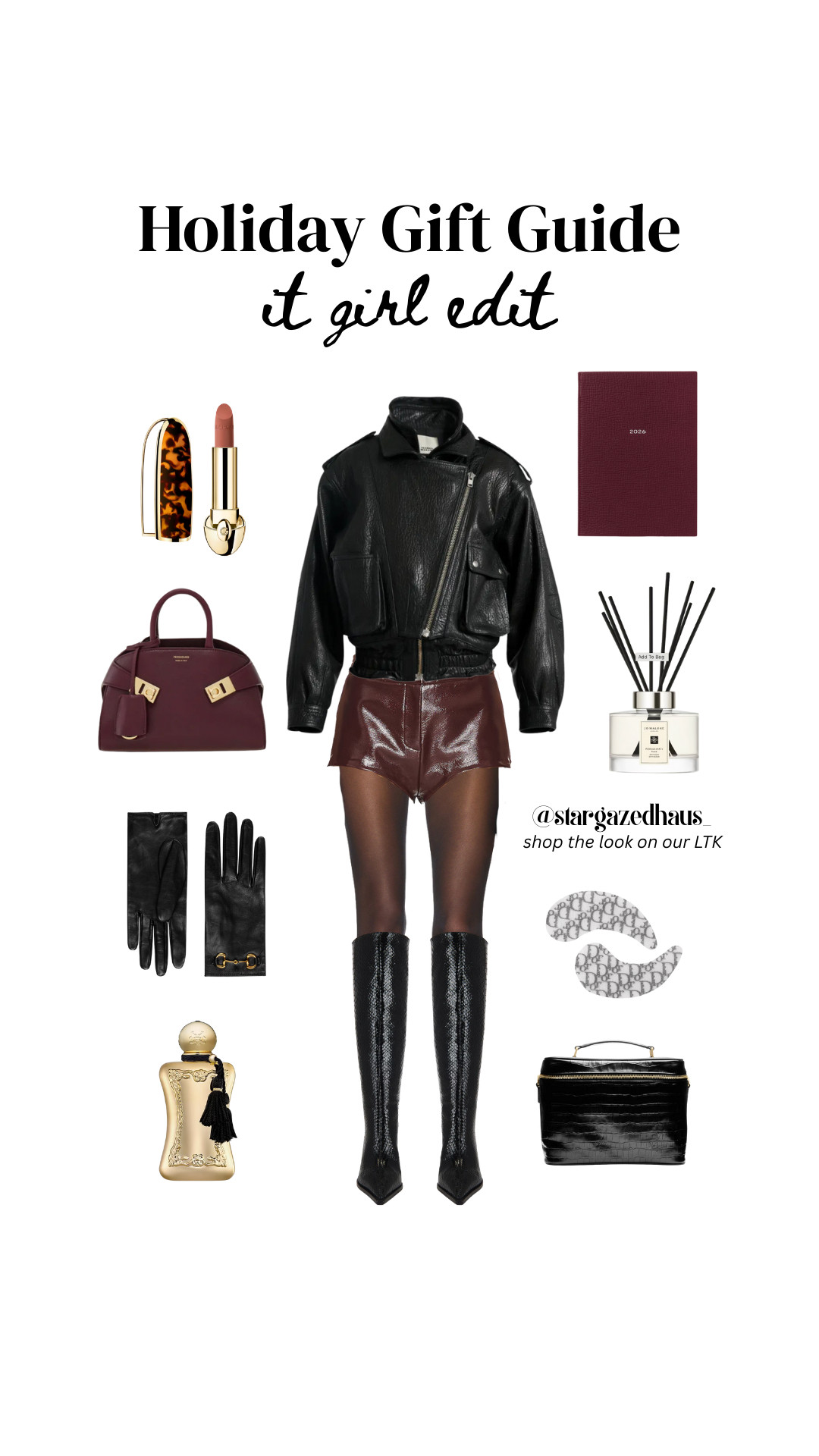 For the girl who’s always ahead of the curve — bold leather, rich berries, sculpted boots, and beauty favorites that feel like luxury rituals. This It Girl Holiday Edit is filled with elevated essentials: statement outerwear, the perfect wine-toned lip, high-fashion accessories, and indulgent home scents. Effortless. Polished. Icon energy only.

Tap to shop the full edit 🖤✨

#itgirledit
#holidaygiftguide
#chicstyleinspo
#quietluxuryvibes
#leatherweather
#winterstyleedit
#giftideasforher
#fashionfavorites
#elevatedbasics
#luxurybeautyfinds
#burgundyedit
#blackandberryaesthetic
#citygirlstyle 

 #LTKGiftGuide #LTKHoliday #LTKgrwm