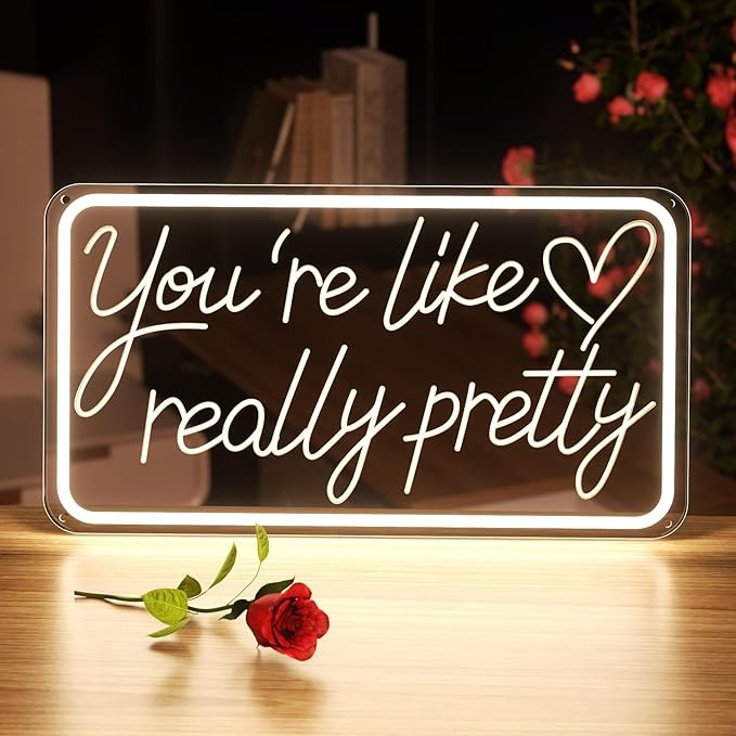 You'Re Like Really Pretty Neon Sign, Warm White Led Neon Signs for Wall Decor,You'Re Like Really ... | Amazon (US)