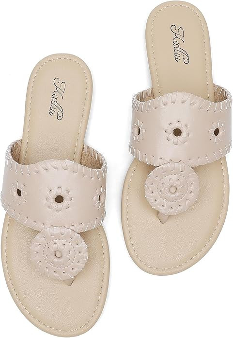 katliu Women's Flat Sandals Flip Flop Sandals Dressy Thong Sandals | Amazon (US)