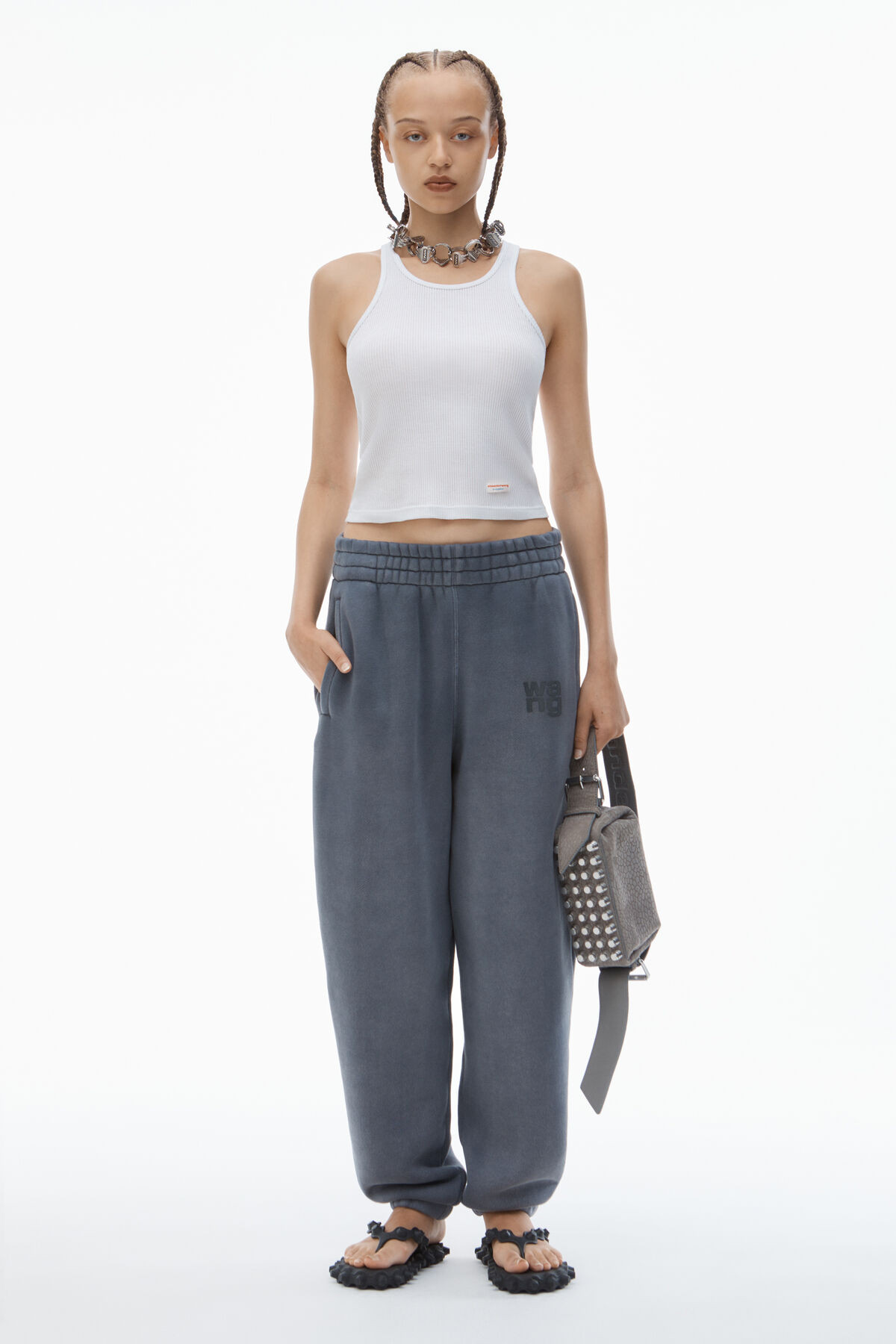 puff logo sweatpant in structured terry | Alexander Wang