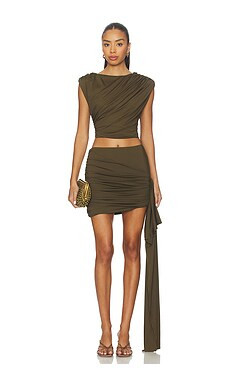superdown Jhazala Skirt Set in Dark Olive Green from Revolve.com | Revolve Clothing (Global)