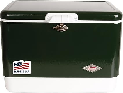 Coleman Vintage 54qt Steel Belted Cooler, Keeps Ice Up to 4 Days, 85-Can Capacity Hard Cooler wit... | Amazon (US)