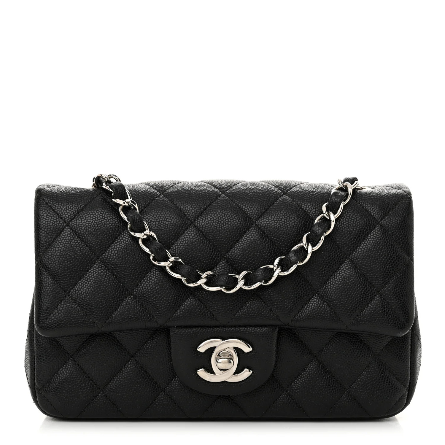 Caviar Quilted Mini Rectangular Flap Black | FASHIONPHILE (US)