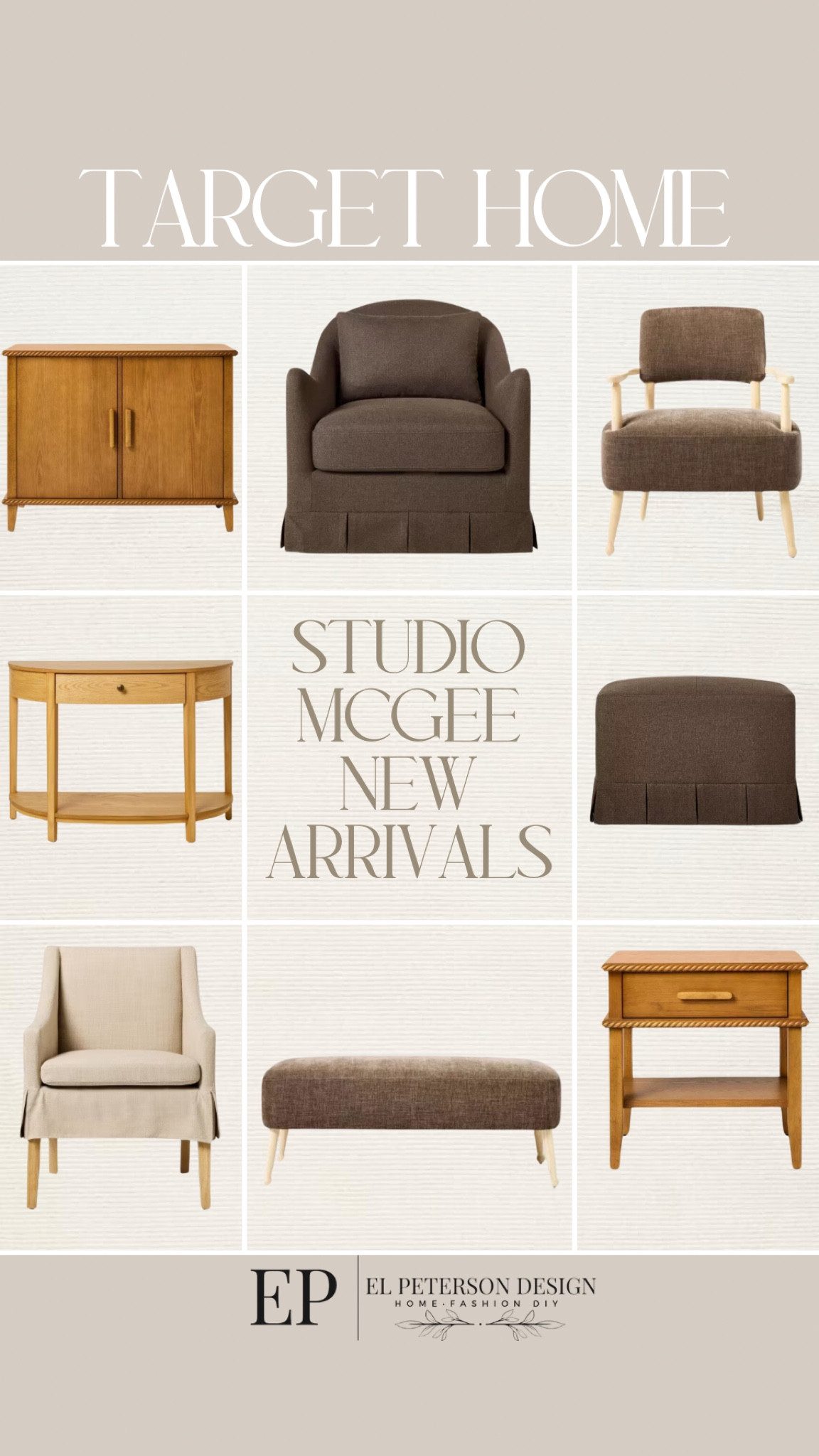 Studio McGee new release 
Accent cabinet
Dining chairs
Ottoman
Bench
Accent Chairs
Accent table 


#LTKHome