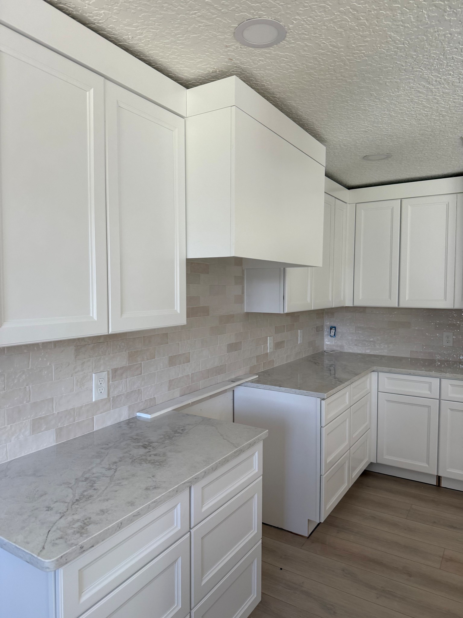 Our kitchen backsplash is in!! So glad my husband suggested this three-toned tile. 

#LTKHome #LTKOver40 #LTKStyleTip