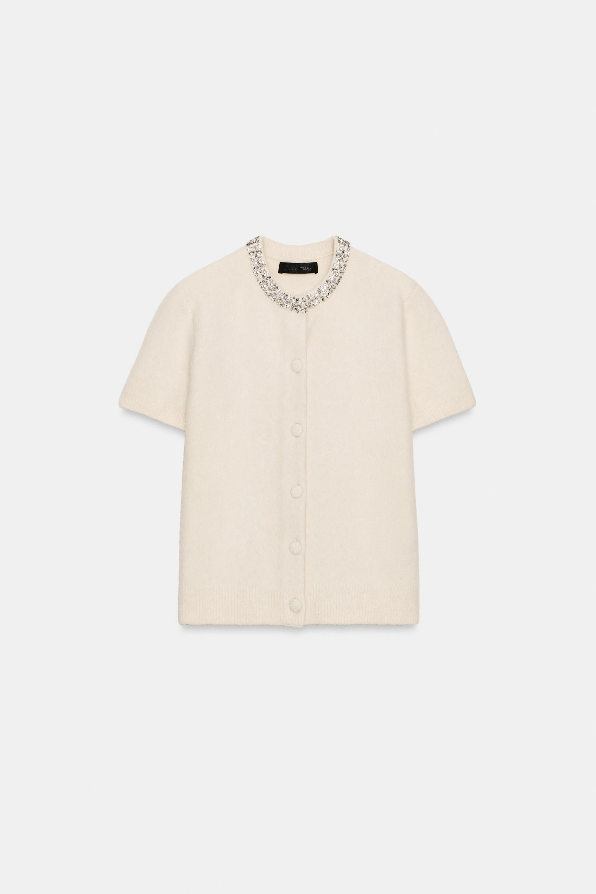 JACKE AUS WOLLE MIT SCHMUCK-KRAGEN | Zara DE