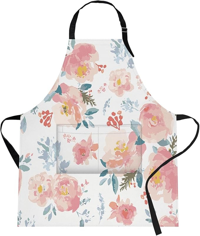 Britimes Apron Home Kitchen Cooking Baking Gardening for Women Men With Pockets Romantic Floral F... | Amazon (US)