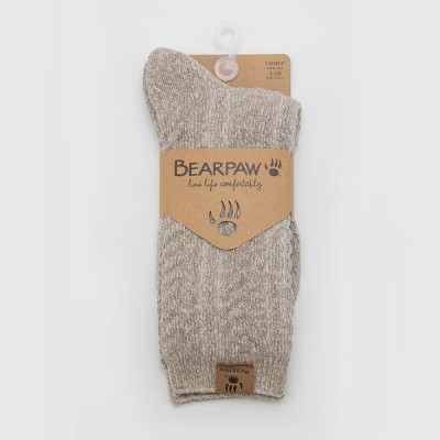Bearpaw Women's Boot Crew Socks Large Cable 1pk - Vintage Khaki | Target