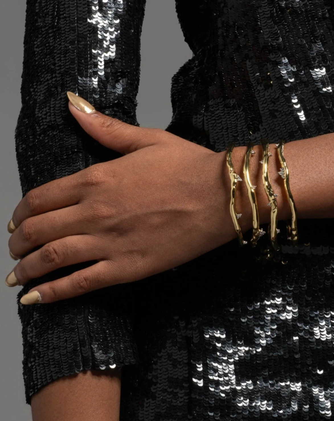 Brut Gold Crystal Thorn Orbit Cuff Bracelet | Alexis Bittar