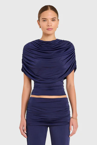 Amanda Uprichard Marcelle Top in Navy - Size XS | Amanda Uprichard