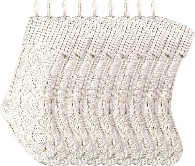 Christmas Stockings Large Knitted Xmas Stockings 18 Inches Fireplace Hanging Stockings for Family... | Amazon (US)
