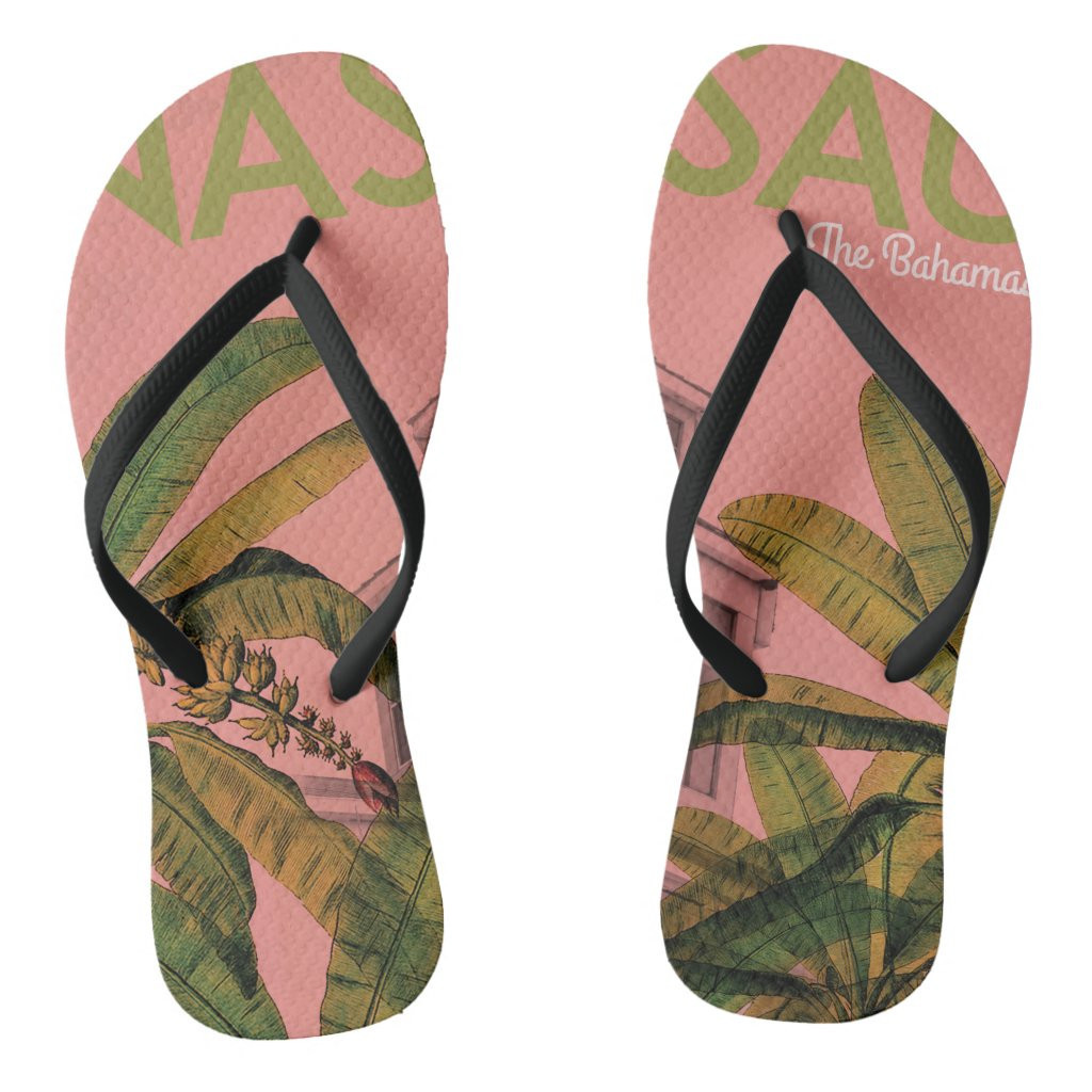 Tropical Bahamas Flip Flops | Zazzle