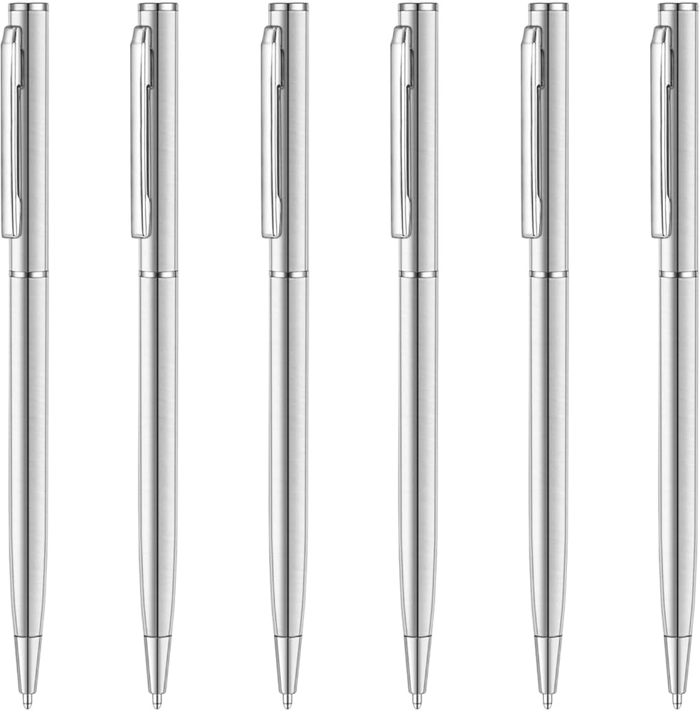 Unibene Slim Stainless Steel Retractable Ballpoint Pens, Nice Gift for Business Office Students T... | Amazon (US)