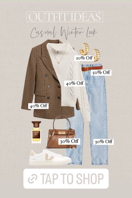 Fall Outfit Ideas 🍁 Casual Fall Look
This is the perfect classy look for a family Christmas or holiday outing. A fall outfit isn’t complete without a cozy jacket and neutral hues. These casual looks are both stylish and practical for an easy and casual fall outfit. The look is built of closet essentials that will be useful and versatile in your capsule wardrobe. 
Shop this look 👇🏼 🍁 
P.S. Most of these items are included in Black Friday sales! The blazer and sweater from Banana Republic are 40% off, the Abercrombie jeans are 30% off, the Mejuri earrings and Diamond necklace are 20% off with a purchase of $150, and the Tory Burch bag is 30% off!



#LTKGiftGuide #LTKCyberweek #LTKHoliday