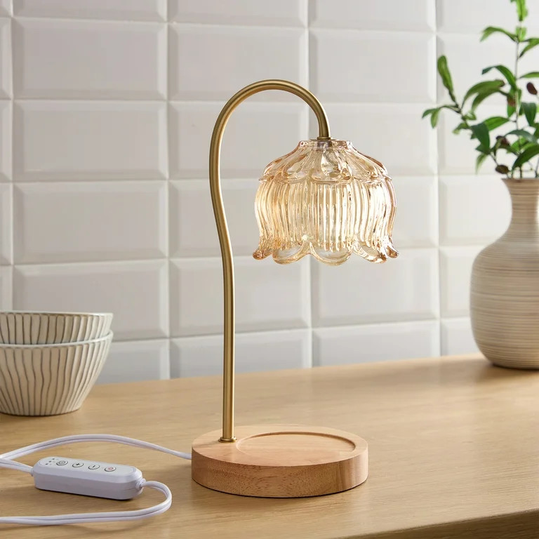 Home Decor Collection Amber 13" Candle Warmer Table Lamp | Walmart (US)