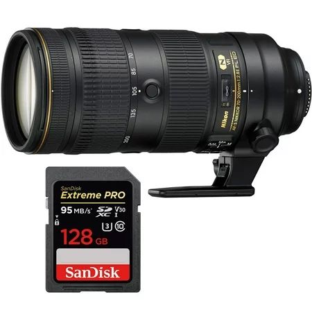 Nikon AF-S NIKKOR 70-200mm f/2.8E FL ED VR Zoom Lens (20063) with Sandisk Extreme PRO SDXC 128GB UHS | Walmart (US)