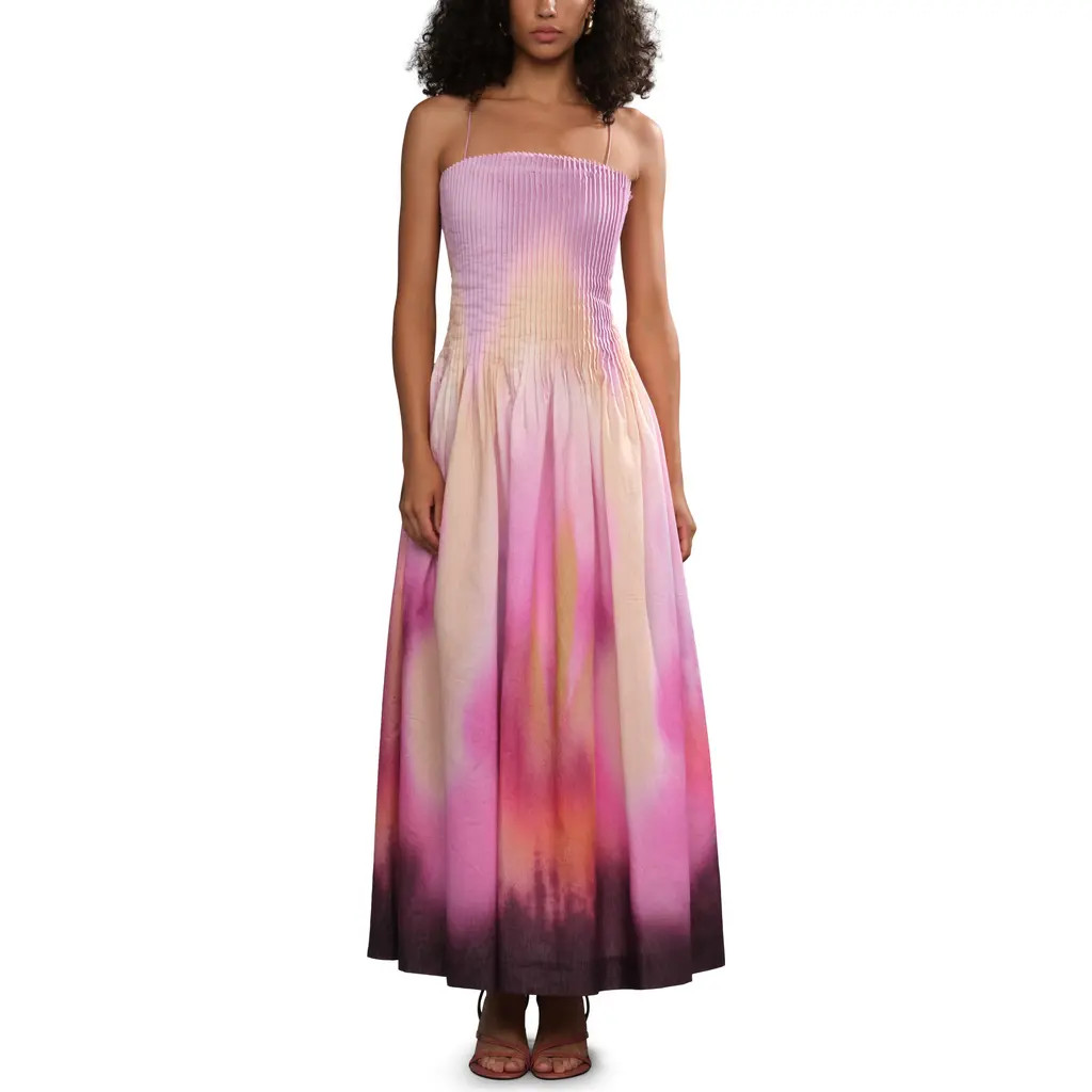 AMUR Grecia pleated dress in Flora In Focus at Nordstrom, Size 6 | Nordstrom