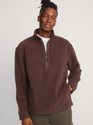 Loose Microfleece Half-Zip Sweatshirt for Men | Old Navy (US)
