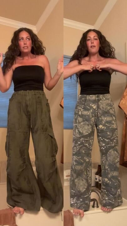 Strapless bodysuit. Cargo pants. Just girl energy. ⚡️ A quick date night fit. 
Easy, comfortable, and linked on LTK for your next night out 💋

#LTKDateNight #JustGirlEnergy #NonToxicStyle #HolisticWardrobe 

#LTKStyleTip #LTKFindsUnder100 #LTKFindsUnder50