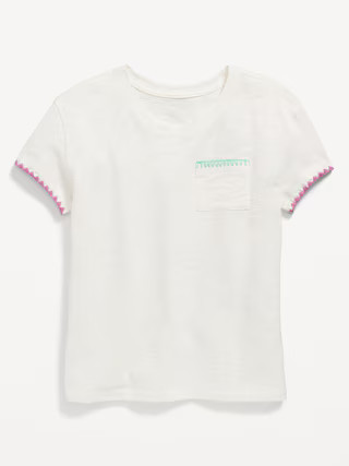 Softest Stitch-Trim Pocket T-Shirt for Girls | Old Navy (US)