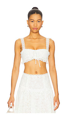 For Love & Lemons Daisy Lace Crop Top in White from Revolve.com | Revolve Clothing (Global)