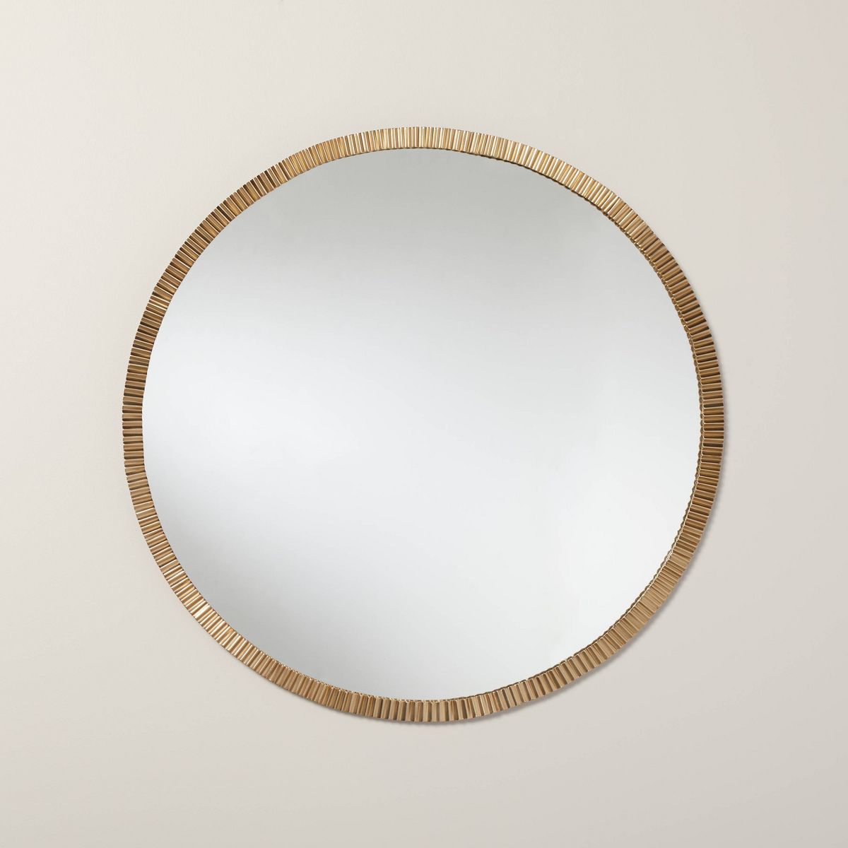 Pleated Brass Round Wall Mirror Antique Finish - Hearth & Hand™ with Magnolia | Target