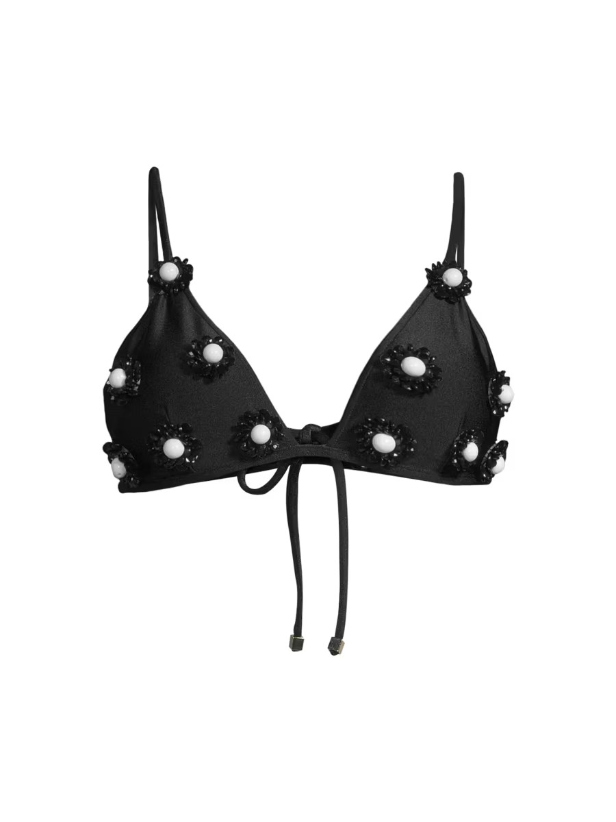 Flower Beaded Bikini Top | Saks Fifth Avenue