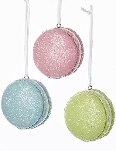 Kurt Adler PASTEL GLITTERED MACAROON ORNAMENT - 3 ASSORTED | Amazon (US)