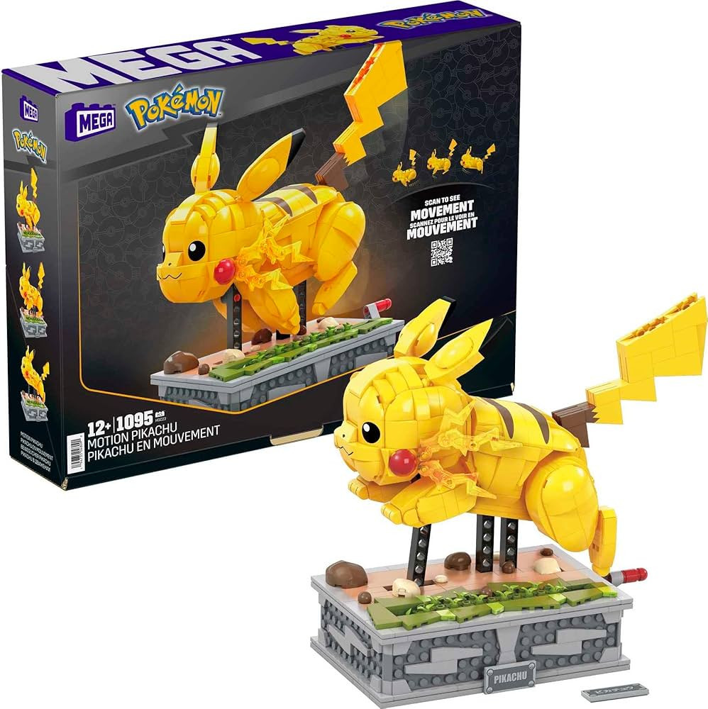 MEGA Pokémon Collectible Building Toys For Adults, Motion Pikachu With 1092 Pieces And Running M... | Amazon (US)