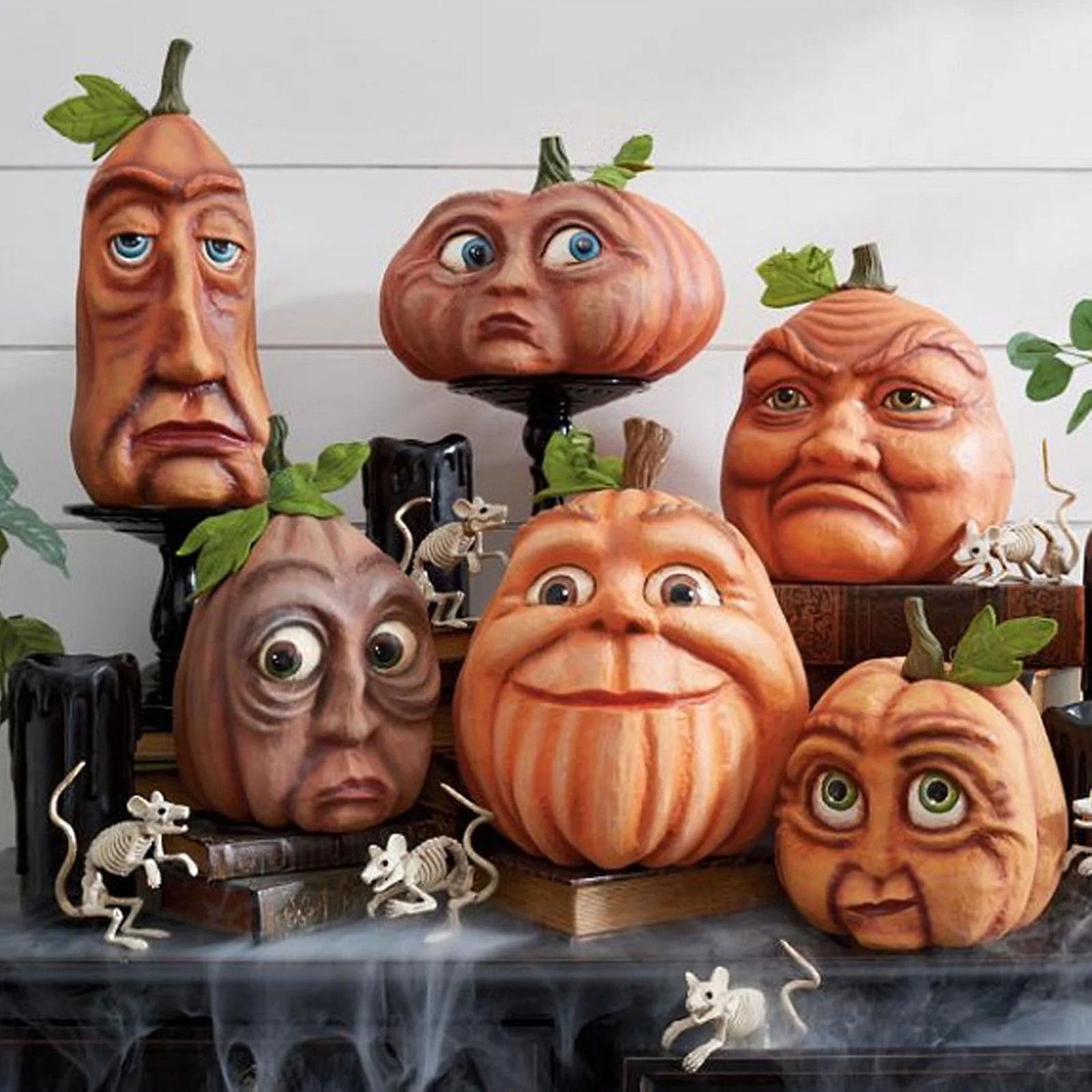 SRUILUO Assorted Sizes Fall Thanksgiving Pumpkin Decor 6.9" Rustic Harvest Artificial Pumpkins fo... | Walmart (US)