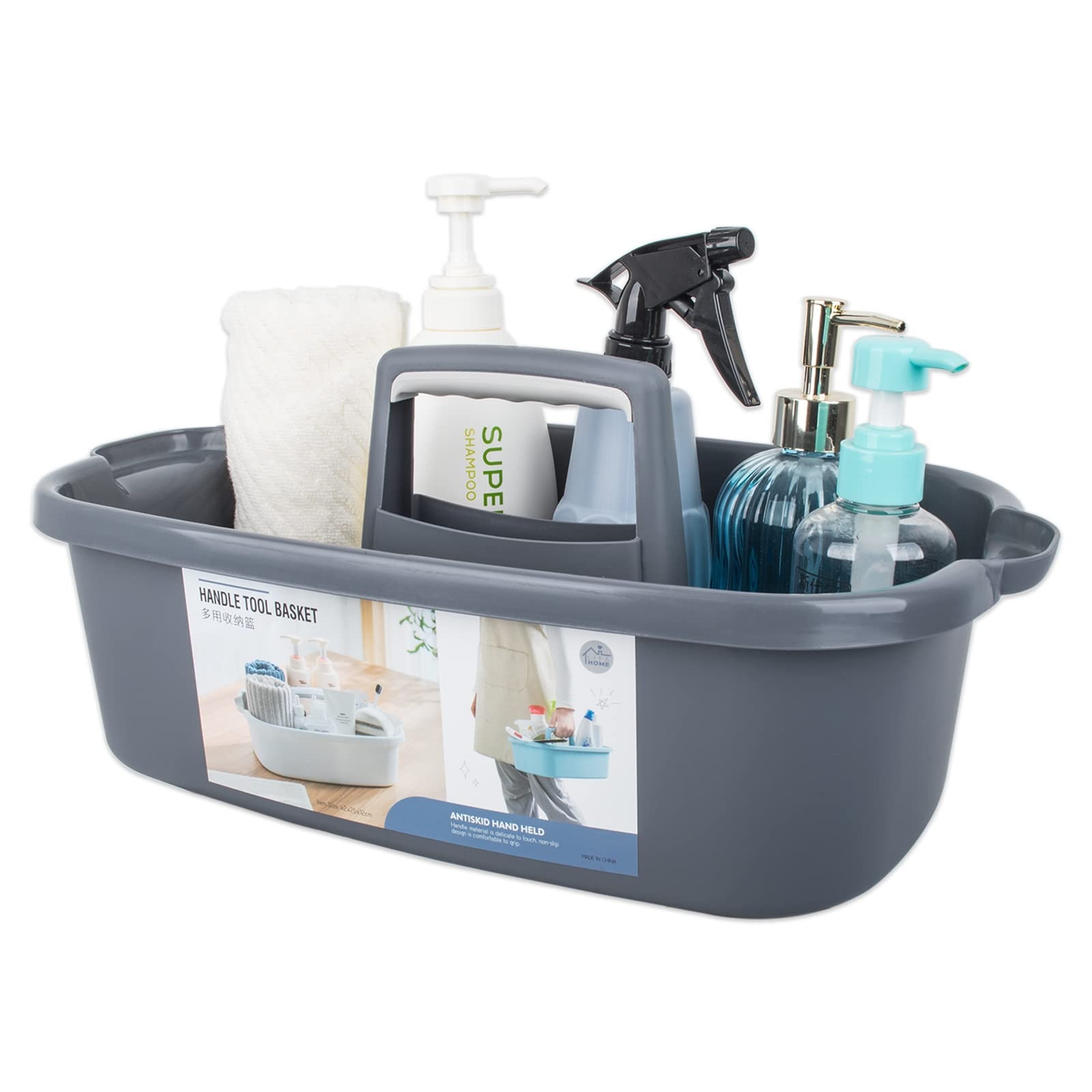 JiatuA Large Cleaning Supplies Caddy Portable Shower Basket Supply Organizer with Handle Plastic ... | Amazon (US)