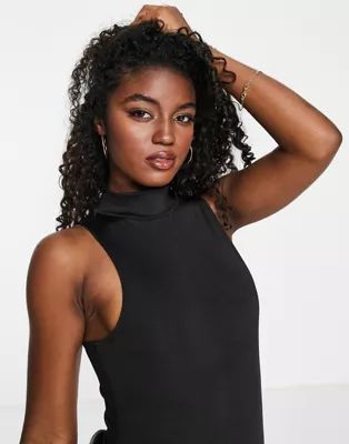 New Look slinky high neck bodysuit in black | ASOS (Global)