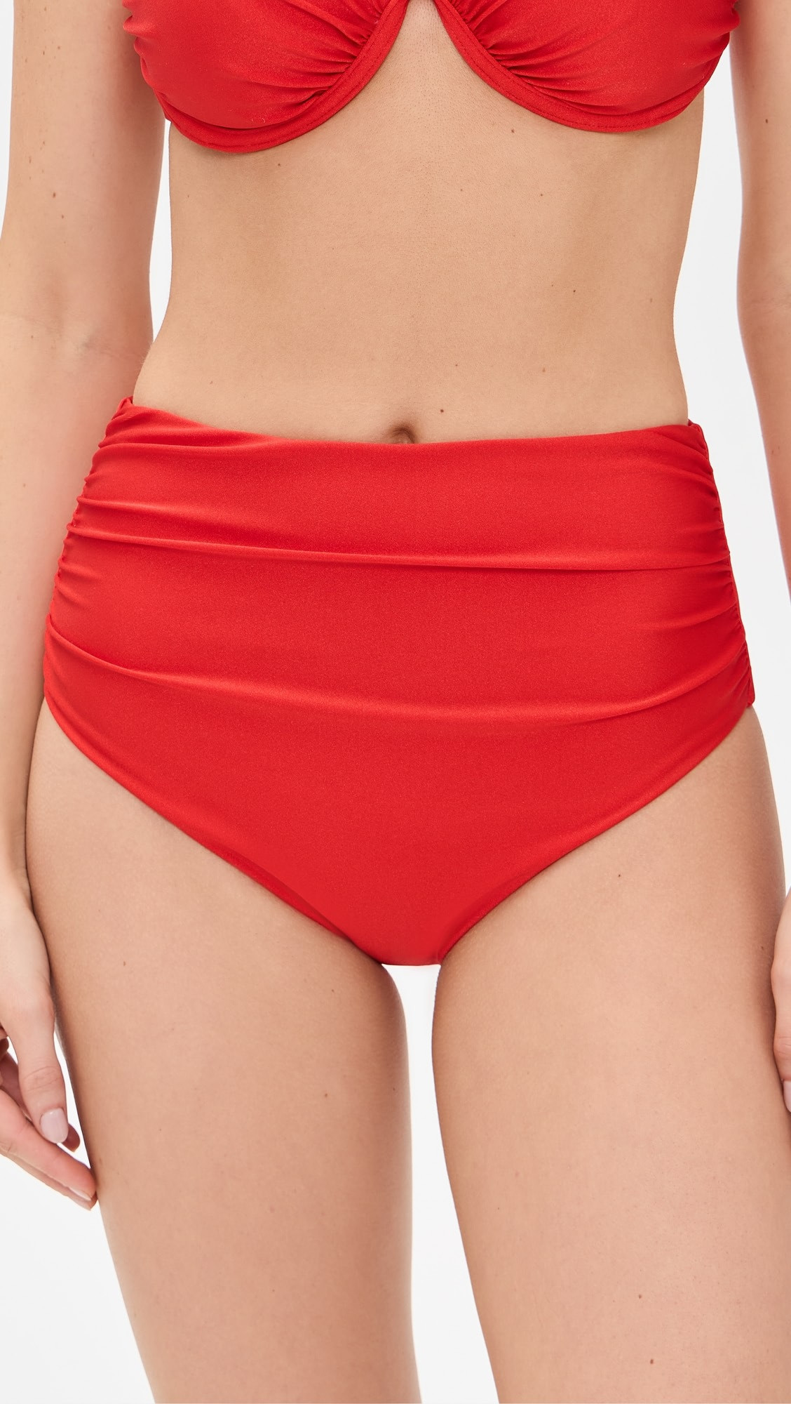 Teya High Waisted Ruched Bikini Bottoms | Shopbop