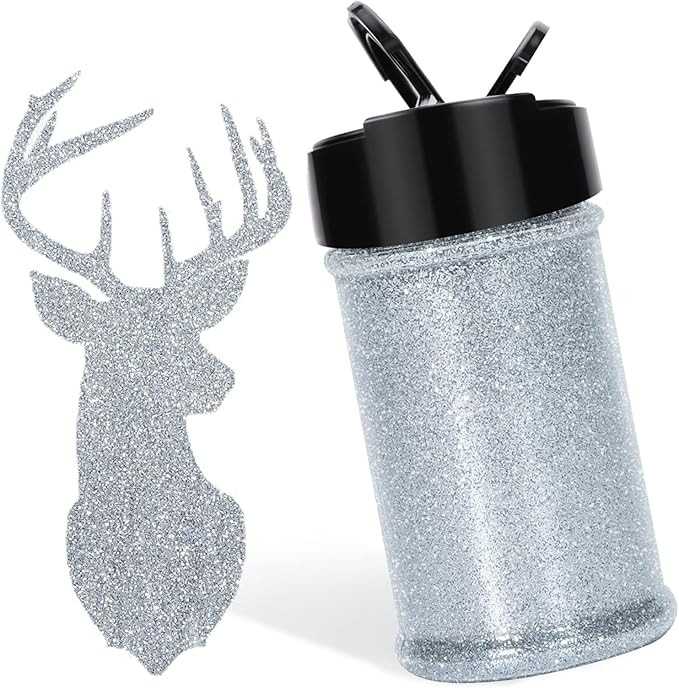 HTVRONT Silver Fine Glitter for Crafts - 50g/1.76oz Extra Fine Glitter for Resin, Portable Ultra ... | Amazon (US)