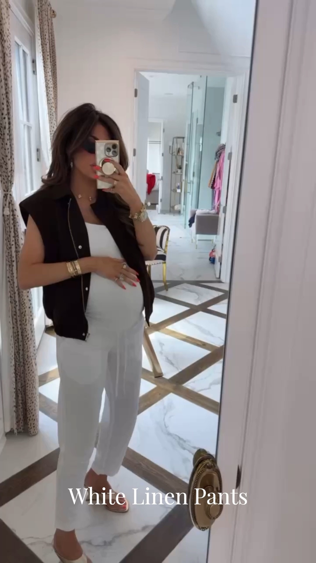 Wearing a size medium in brown vest, size large in white tank top and size small in white linen pants! 

Zara finds, Zara fashion, Maternity Outfit, Linen Pants, Spring Outfits, Spring Outfits 2026, Vacation Outfits, Date Night Outfits, Emily Ann Gemma

#LTKSeasonal #LTKBump #LTKootd