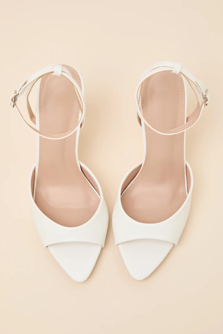 Wayla White Ankle Strap High Heel Sandals | Lulus