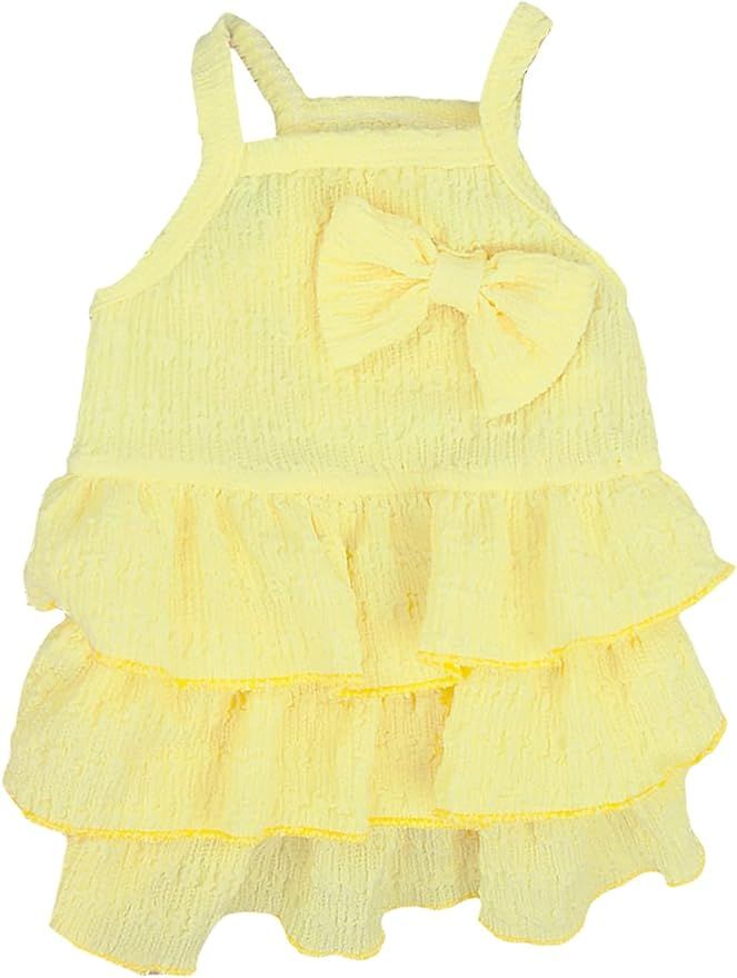 QWINEE Bow Decor Dog Dress Cute Tiered Layer Cake Dresses Cat Princess Dress Puppy Tutu Shirt Chi... | Amazon (US)