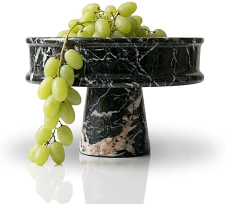 Marble Fruit Bowl for Kitchen Counter, 10" Handcrafted Natural Stone Decorative Bowl, Catch-All K... | Amazon (US)